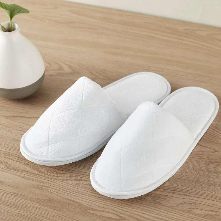 Zapatillas De Hospital Desechables De Terciopelo Blanco Con Logo