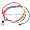 Hamsa bracelet,Handmade colorful rope string bracelet with Hamsa marks,silver alloy