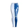 SP2377A Stretchy Slim Split Joint Color Block Women Pencil Jeans