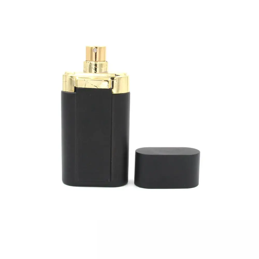 
Custom printed men square black glass essential oil perfume spray bottles 