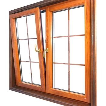 NFRC Padr&atilde;o janelas de vidro para venda inclinar e virar janelas de Alum&iacute;nio e janelas de Madeira composto de fabricantes com grill