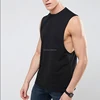 Custom Black Sleeveless Dropped Armhole Tank Tops