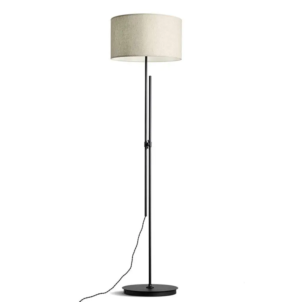 Long Arm Adjustable Floor Lamp, Iron Lamp Holder, Fabric Lampshade, Height 70.92", Black, Living Room Bedroom Bedside Warm Vertical Table Lamp