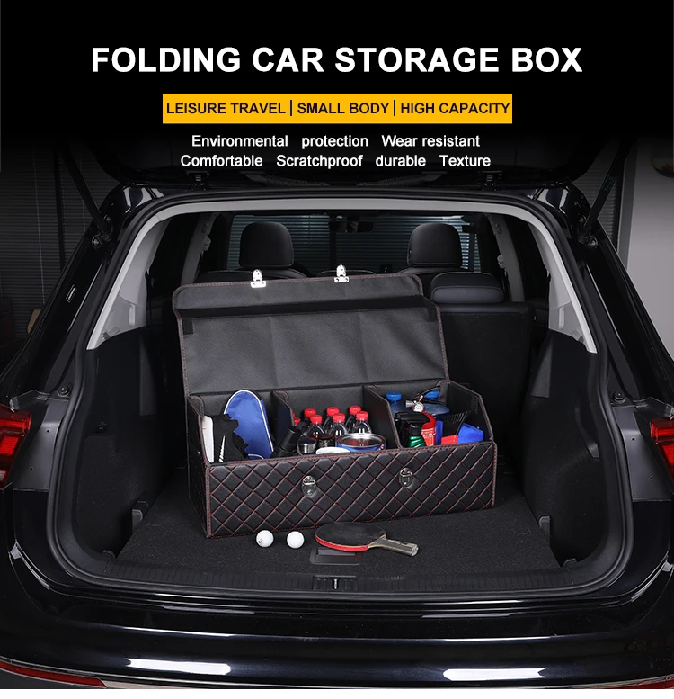 Folding Car Back Storage Box Multiuse Backseat Durable Car Trunk