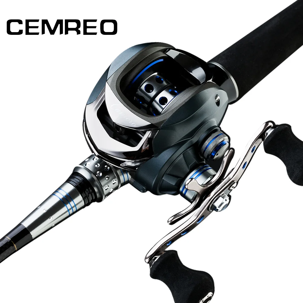 

CEMREO Fishing Set Rod and Reel Baitcasting Fishing Combo for Travel Surf Saltwater