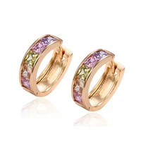 

29255 Fashion designs multicolor rainbow women 18k gold plated hoop earring xuping jewelry