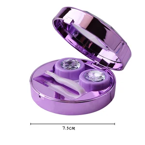 Fashion Type Diamond Contact Lens Case With Tweezer Contact Lenses Case