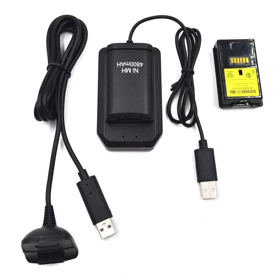 5 in 1 USB 4800mAh Battery Pack & Charger Cable Kit For Xbox360