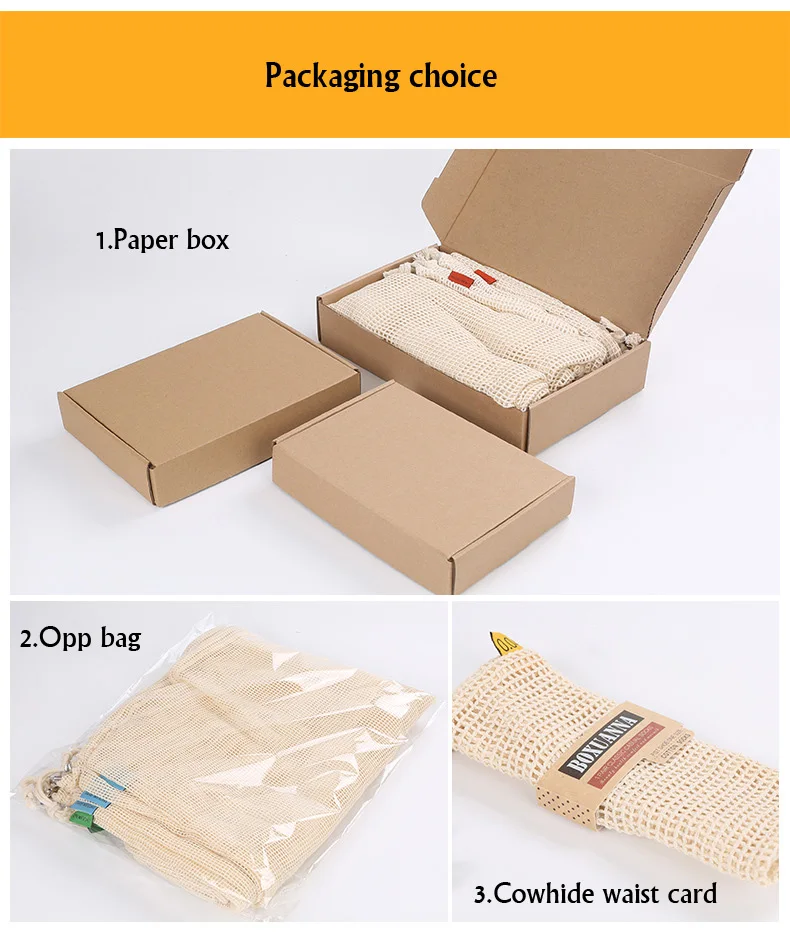 Strong load bearing practical high quality cotton mesh bag for fruit package