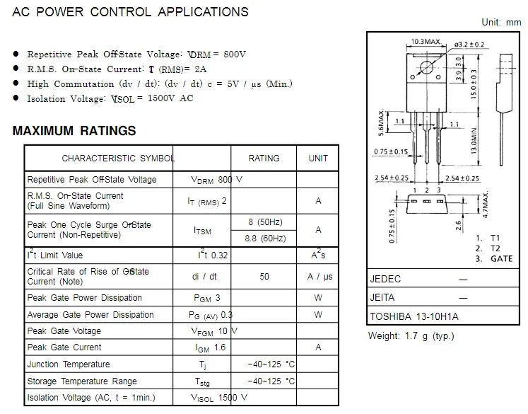 Transistor M2LZ47 SM2LZ47 TO-220 Bi Directional Triode Thyristor