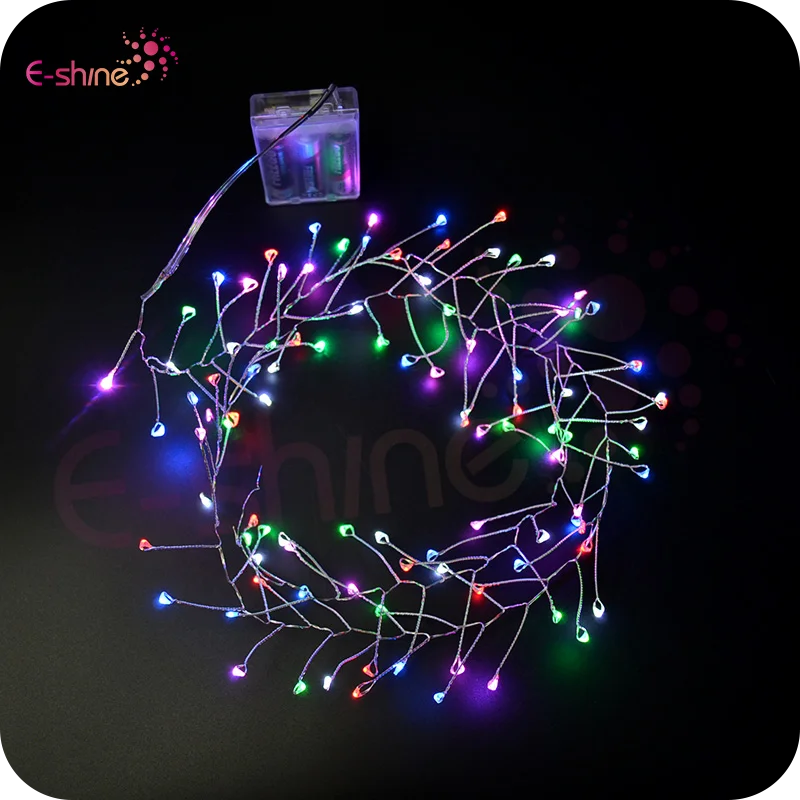200leds cluster fairy light chain warm white copper wire string lights 2m