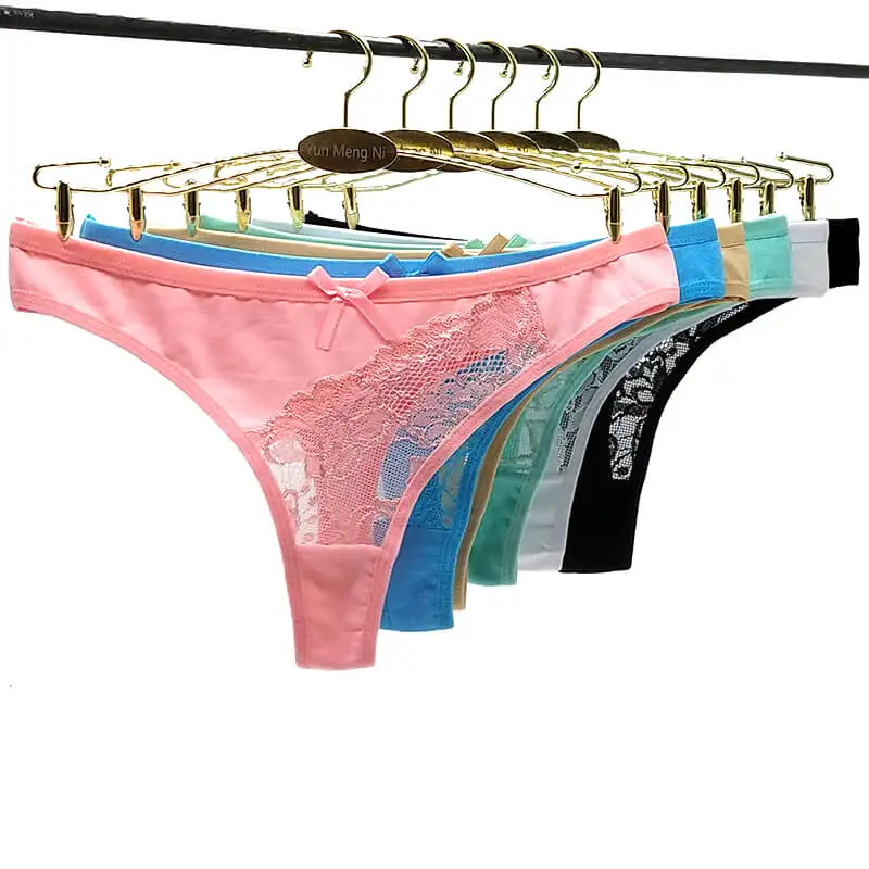 

Yun Meng Ni Sexy Underwear Ladies Underwear Sexy G-string T-back Panties Sexy Lace Thong Women Panties, Black,white,nude,blue,green,shrimp red