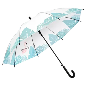 Image of 2019 new fashion semi-transparent umbrella high quality lovely for girls ladies children longe semi-auto umbrella waterproof