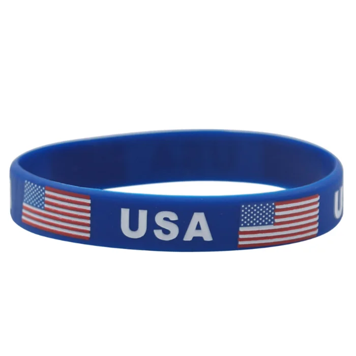 World Cup Usa Flag Printed Silicone Custom Wrist Bands - Buy Custom ...