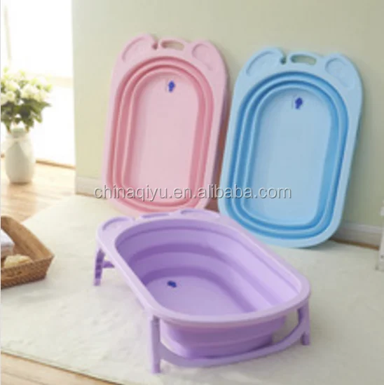 
2019 Plastic Wholesale New Design Wholesale Big Size Safety Skidproof Folding Baby Bath Tub 