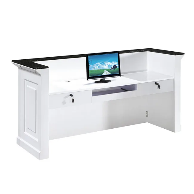 office furniture front luxury desk counter modern white reception desk