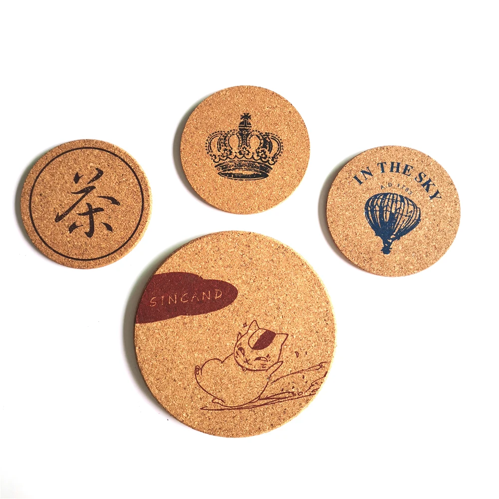 

wholesale printed logo round cork coaster