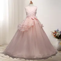 

children long frock design white princess dresses Kids party wear frock flower girl maxi dresses Wedding dress