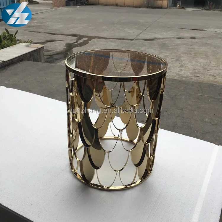 Gold Carved Metal Coffee Table