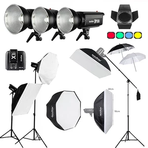 Godox 900Ws DP300 3X 300Ws Photo Studio Flash Lighting,Softbox,Light Stand, Trigger,Studio Top Light Stand kit