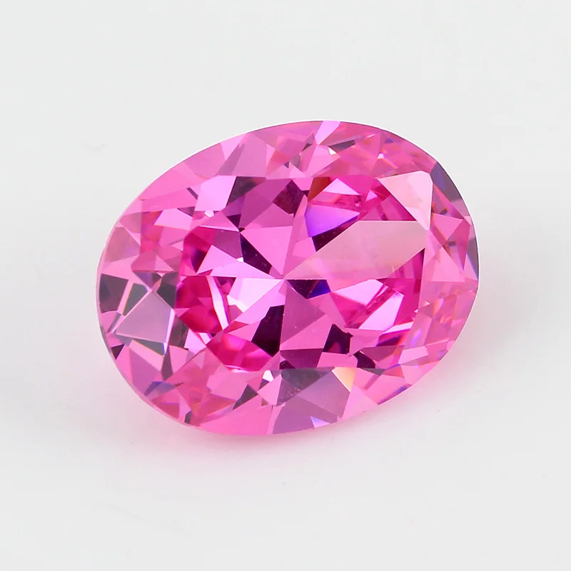 批发粉红色 6 x 8毫米优质椭圆形立方氧化锆宝石