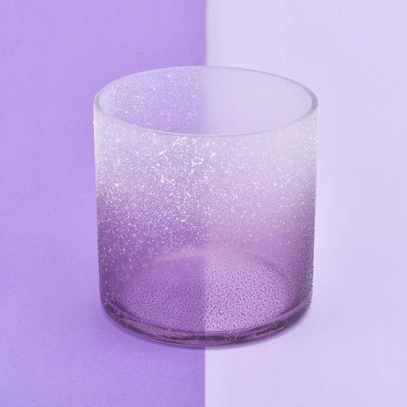 Round customized striped candle vessel glass candle holder home decoration