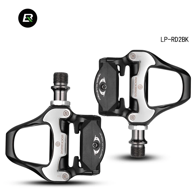 

Rockbros road pedal self-locking Aluminum Alloy foot pedal lightweight lubricating bearing SPD-SL bike pedal, Black