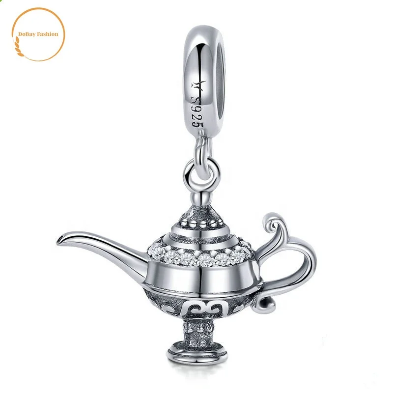 

925 sterling silver designer Aladdin kettle lamp Charms