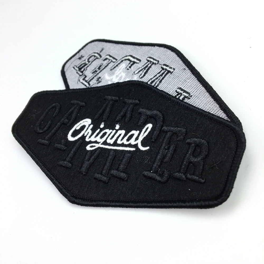 

no minimum Hand Made 3d embroidery patch for clothes and jackets, Max 12 colors