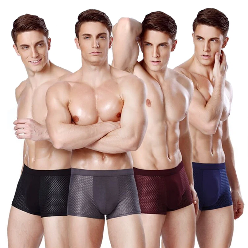 

Wholesale Breathable Mesh Cool Ice Plus Size Sexy Modal Underwear Men