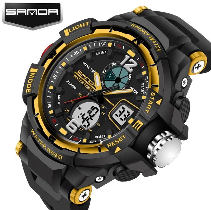 

SANDA 289 Waterproof Military Mens Sport Montre Watch Relogio Masculino, Black;blue;gold;red