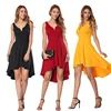 New Design Multi-Bandage Method Latest Designs Hanging Neck Backless V Collar Women Casual Dress