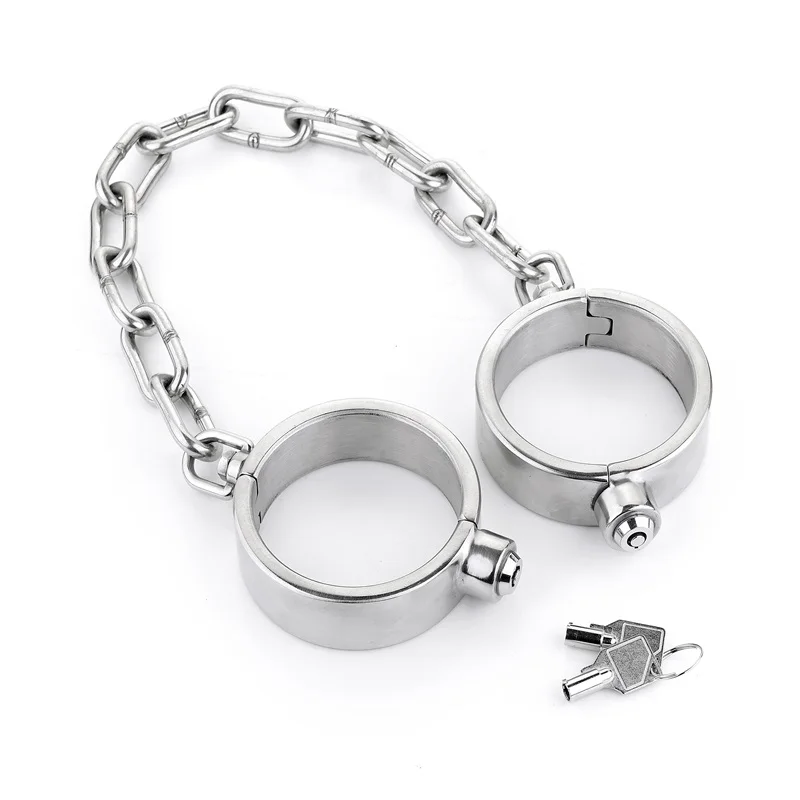 Stainless Steel Shackles Chain Leg Irons Ankle Cuffs Bondage Harness ...