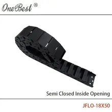 JFLO 18x50mm 1000mm Wire Carrier cable Drag chain Semi Closed Inside Opening Protection Towline with end Joints Tanks chain