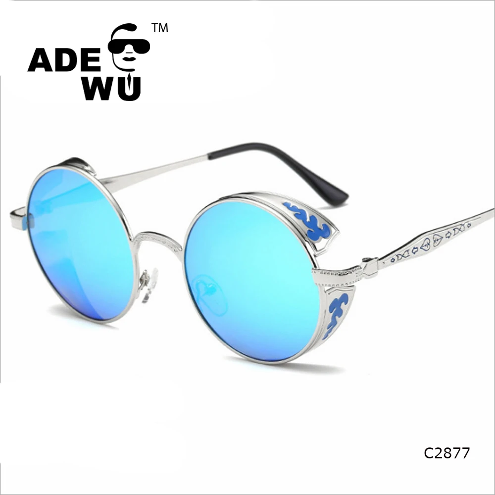 

2017 wholesale custom round Steampunk china glasses girl's fashion sunglasses women, Colors