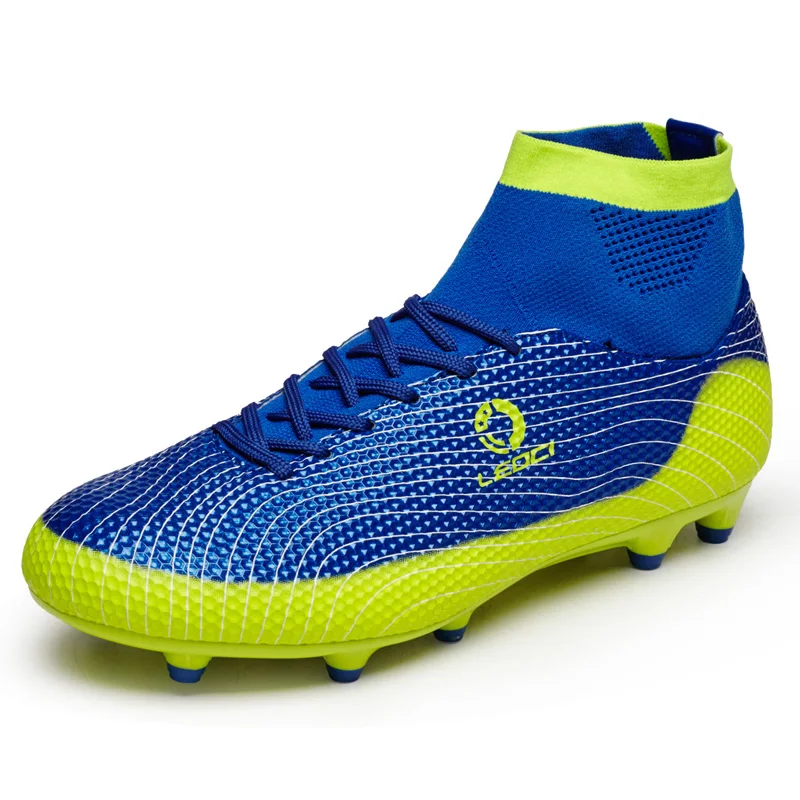 

latest popular comfortable football shoes soccer boots, Blue/green/orange