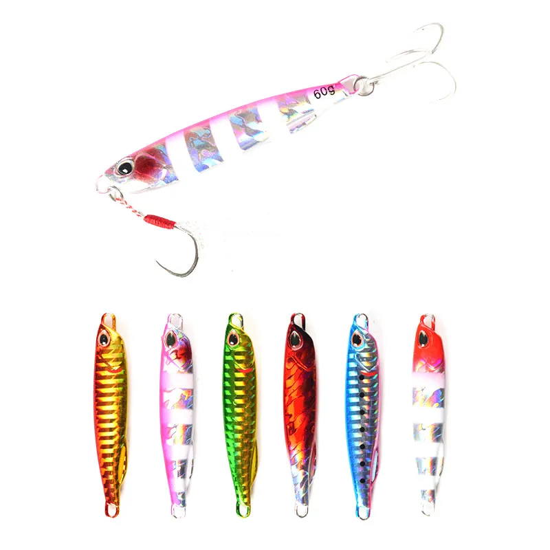 

high quality jig lead head metal fishing lures vertical jig lure, Six colors