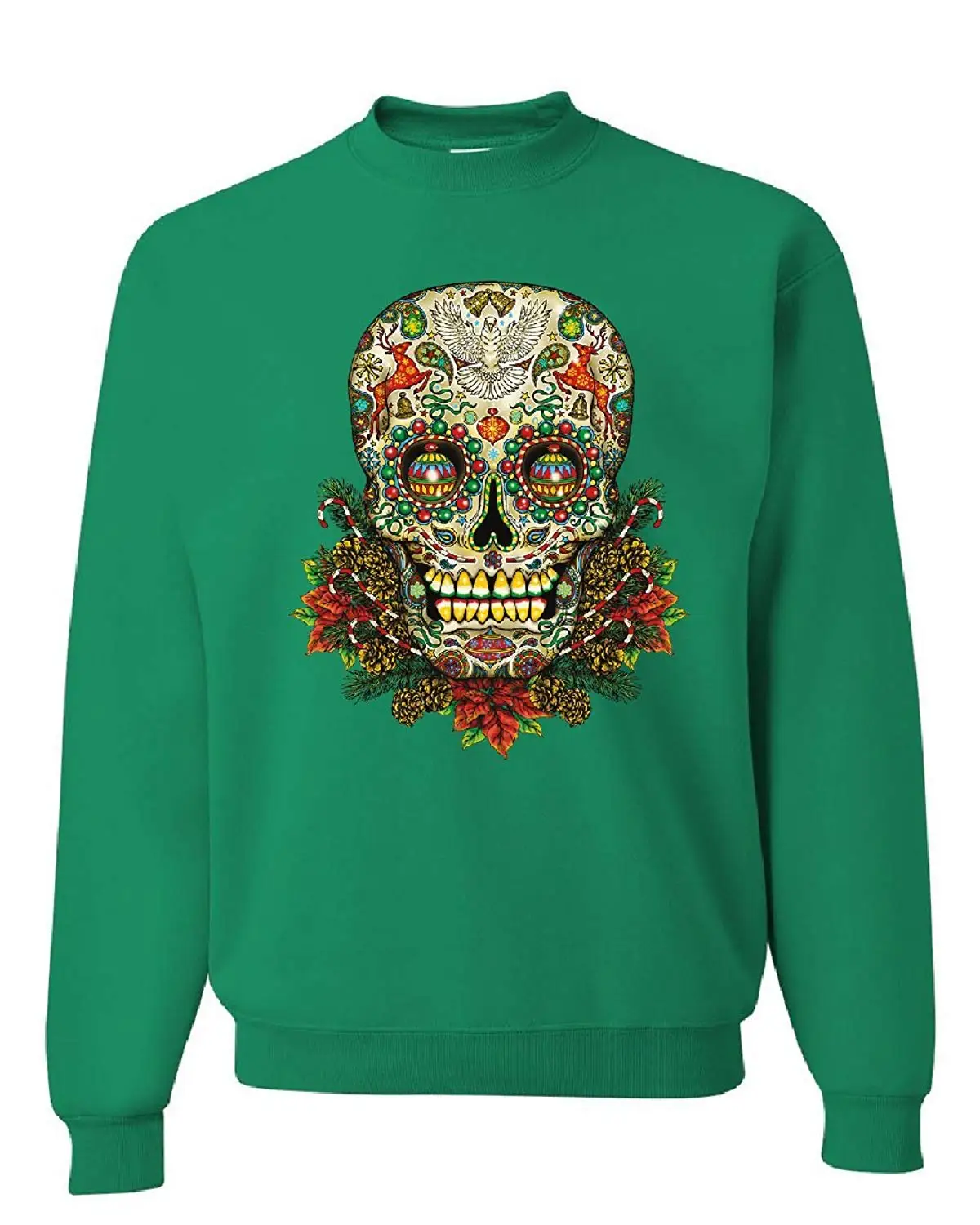 Hipster Skull And Crossbones Green Adult T-Shirt