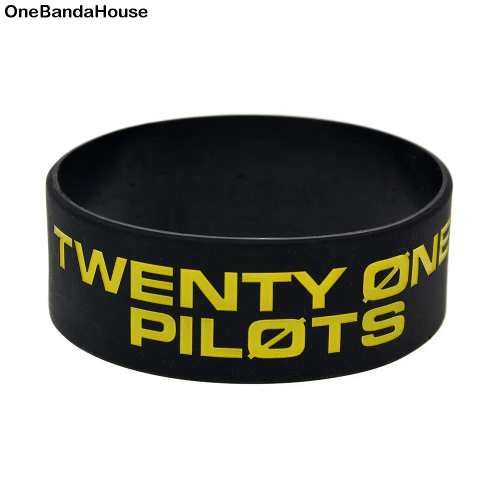 

25pcs/Lot Twenty One Pilots Trench Rock Style Band Silicone Rubber Wristband Music Bracelet, Black