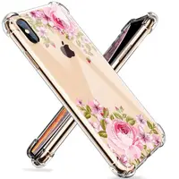 

best sellers Clear Flower Pattern Design cell phone case,Shockproof Transparent phone case for iphone xs case