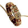 Boho ethnic style jewelry peace leather bracelet