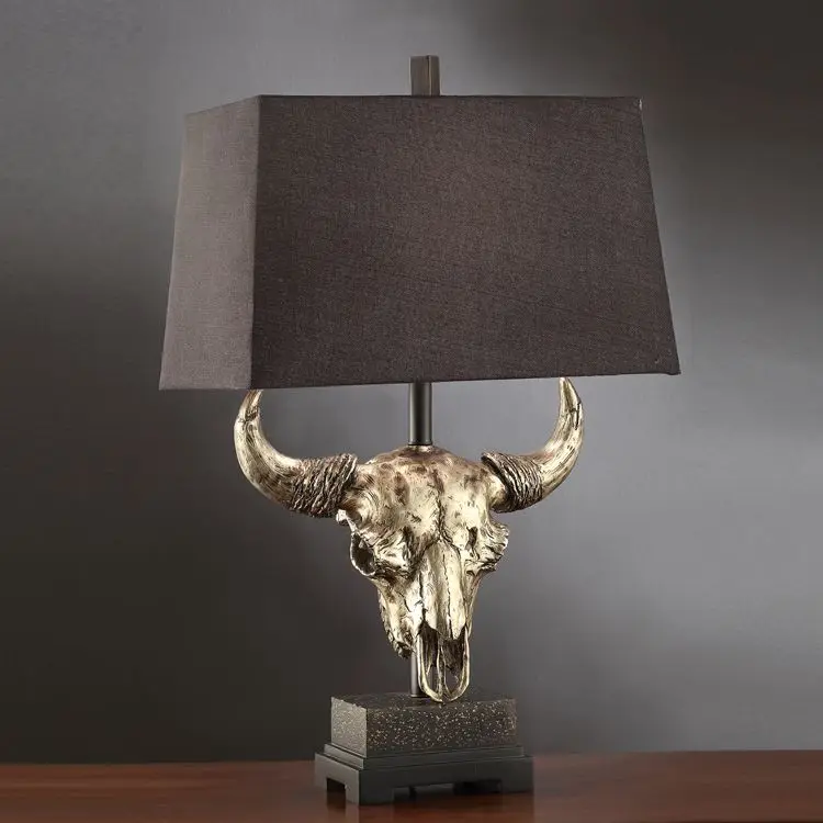Home Decorative Wood Finish Animal Base Resin Moose Table Lamps Buy