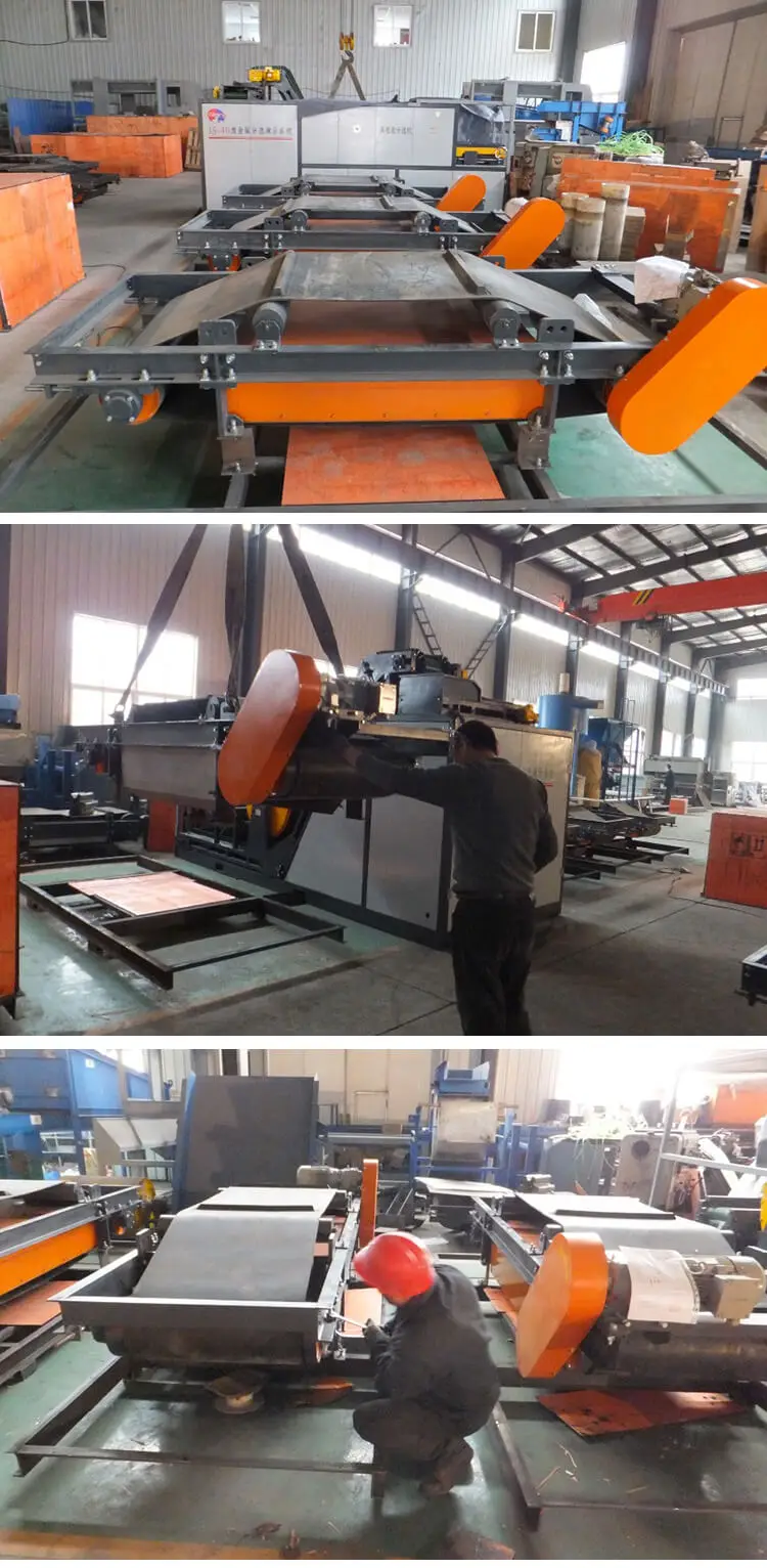 Densen Customized Cross belt magnetic separator with suspension permanent magnet for iron removing in ferrous metal recycling
