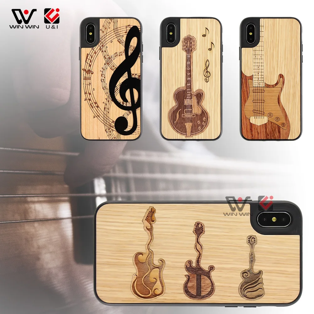 

Guitar Note Wooden Mobile Phone Case Cell Phone Covers For iPhone X XR XS Max, Customized