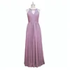 Purple Long Chiffon Bridesmaid Dress A Line Floor Length Bridesmaid Dresses