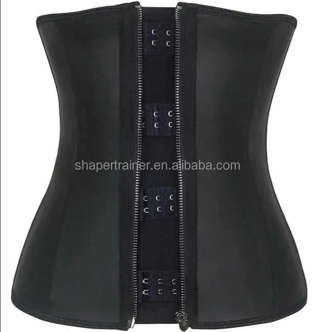

Shenzhen factory directly sale slim ladies body shaper zipper waist trainer, Black