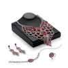 Vintage Claw Red Crystal African Jewelry Sets Bracelet Earrings Ring Necklace for Women Wedding Bridal Jewelry Sets