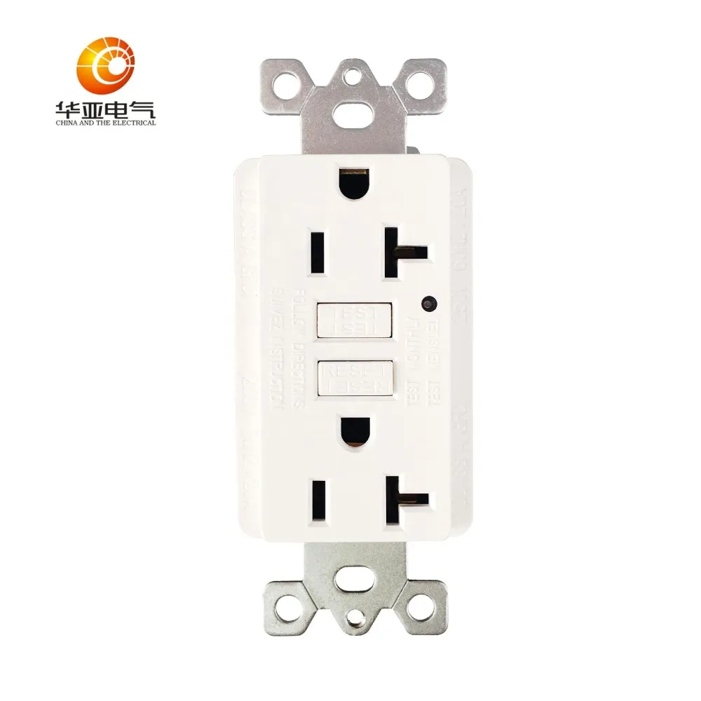 Gfci 20a 120v/220v Ground Fault Circuit Interrupter Electrical Socket ...