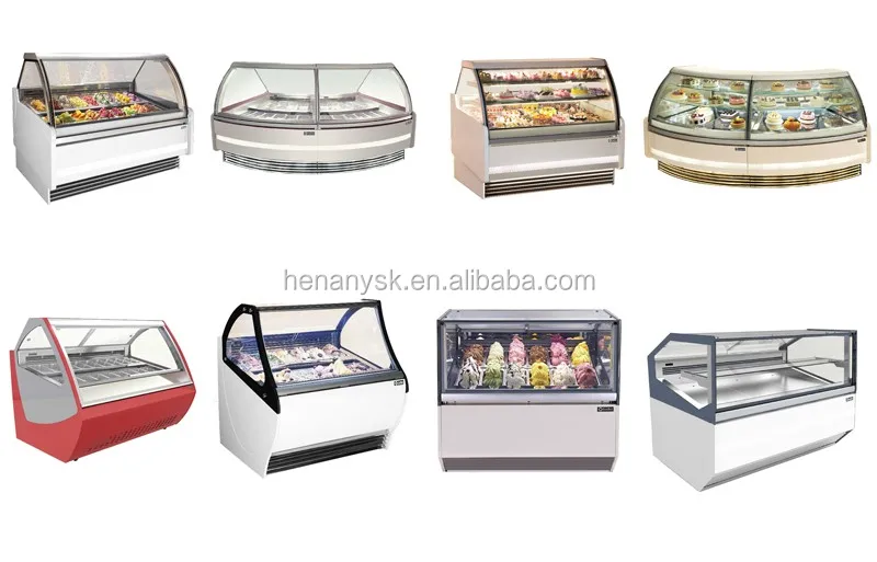 IS-12 high quality Ice cream modern shot glass used  display cabinet for CE