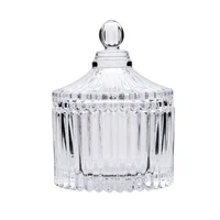 

Promotional Price Crystal Clear Gift Box Small Glass Sugar Jar Glass Candy Box with Lids